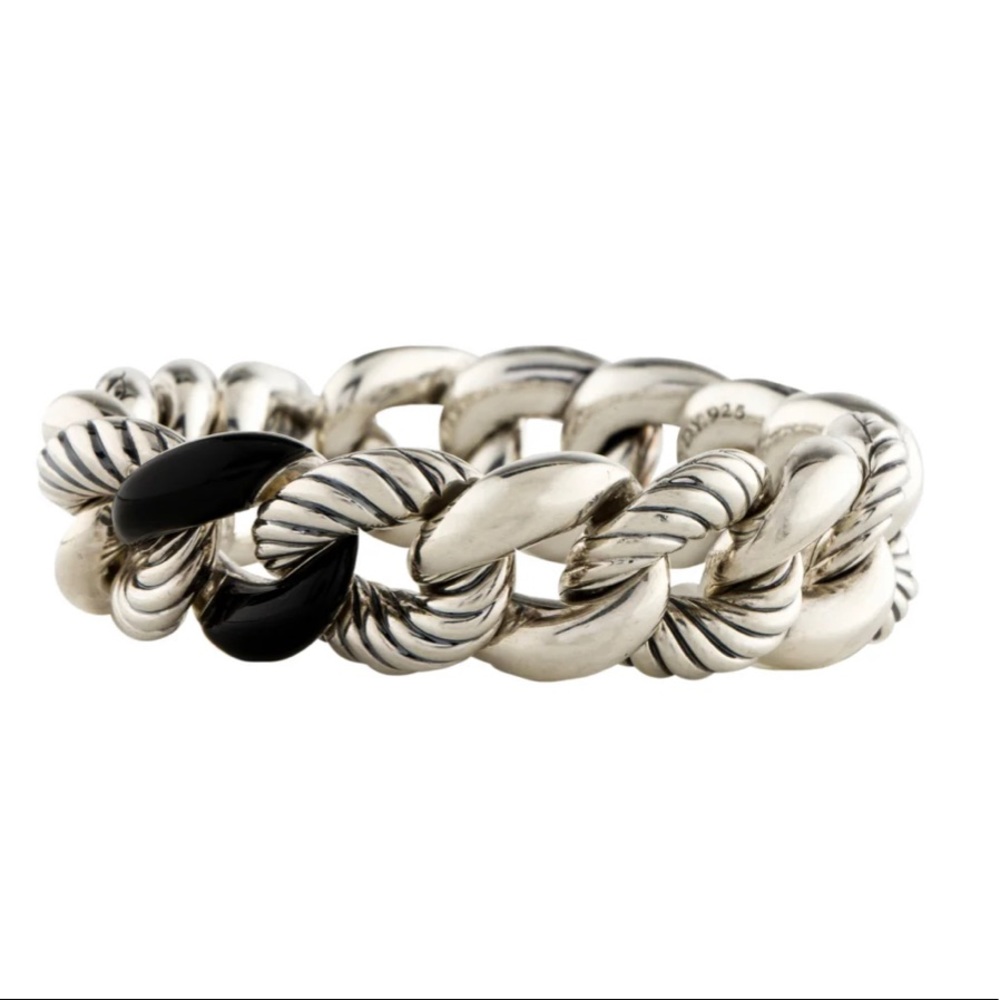 AUTHENTIC DAVID YURMAN - RARE Onyx Belmont Curb Link Bracelet